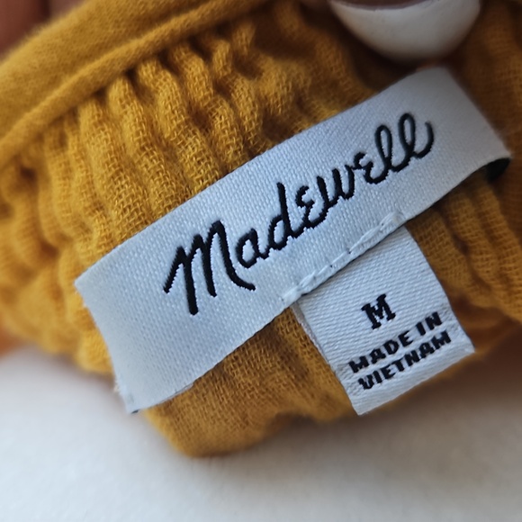 Madewell Mustard 3/4 Sleeve Gauze Raglan Blouse - Picture 3 of 4